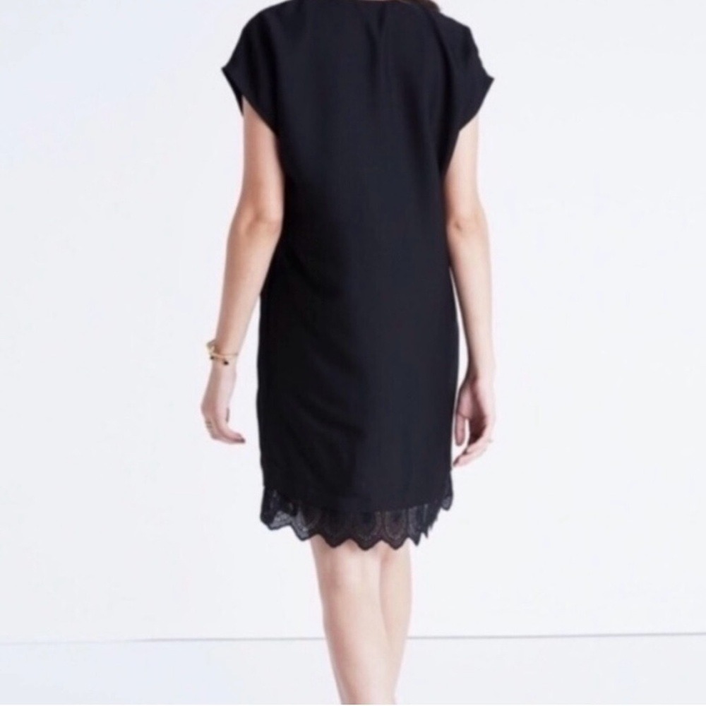 Madewell Women's Duskway Eyelet Black Mini Dress Pockets Lined Size Large - Picture 2 of 11